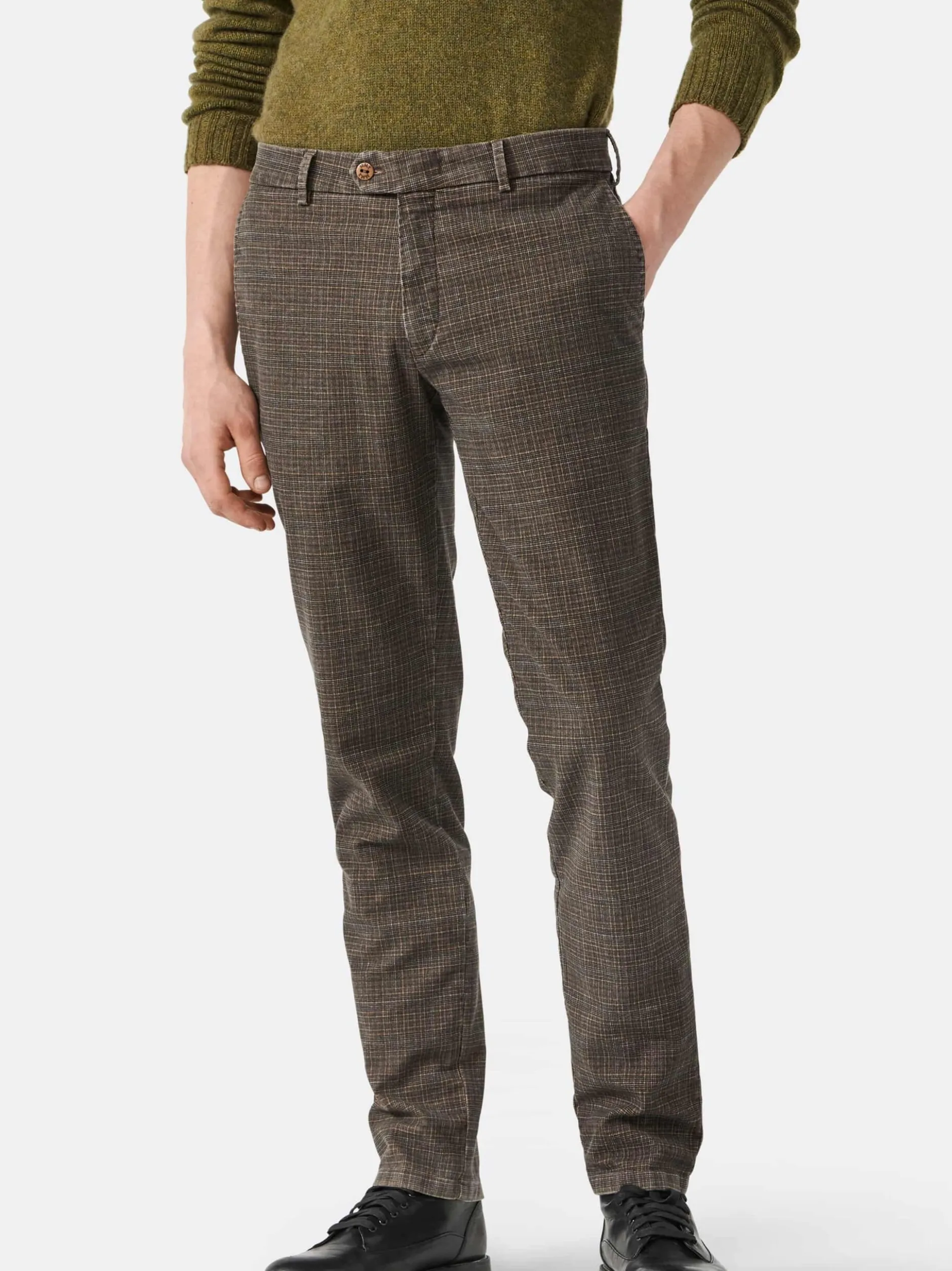 MMX Herren Chino-Hose - Pepita Check in braun