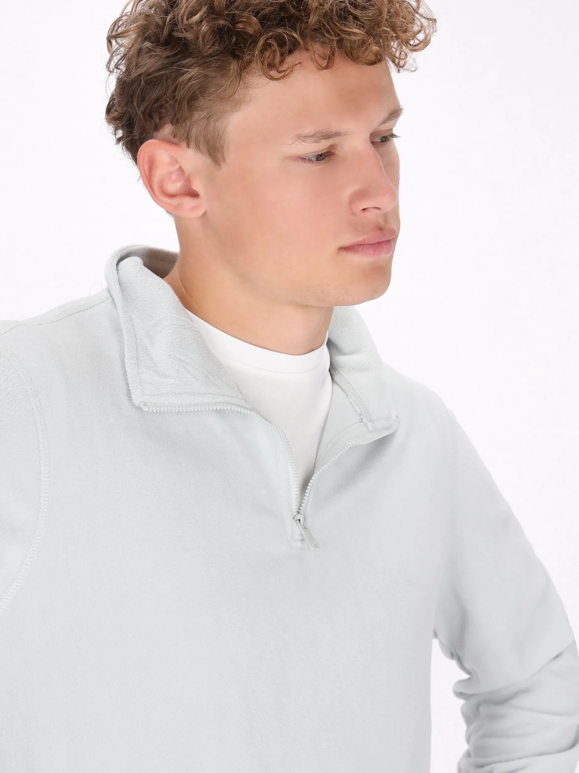 Mo Herren Fleecepullover in türkis