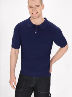 Mo Herren Poloshirt in blau
