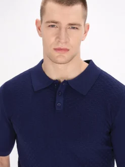 Mo Herren Poloshirt in blau