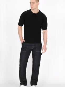 Mo Herren Poloshirt in schwarz