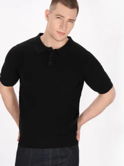 Mo Herren Poloshirt in schwarz