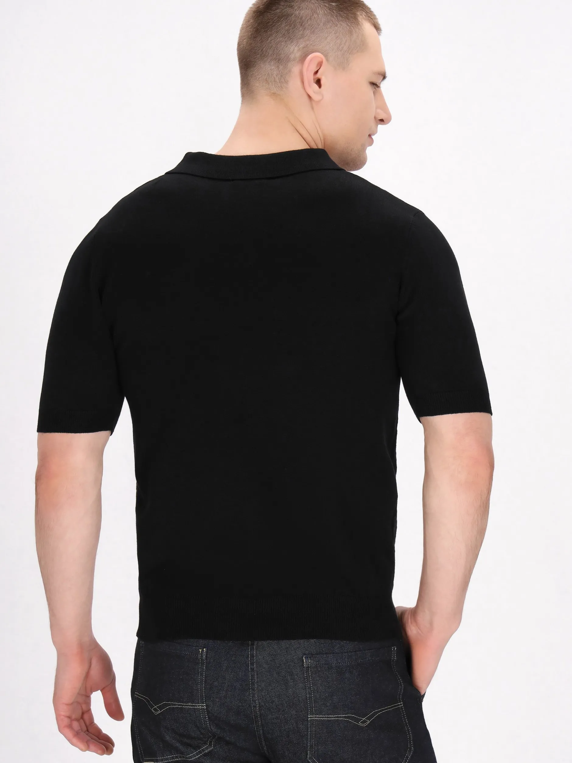 Mo Herren Poloshirt in schwarz