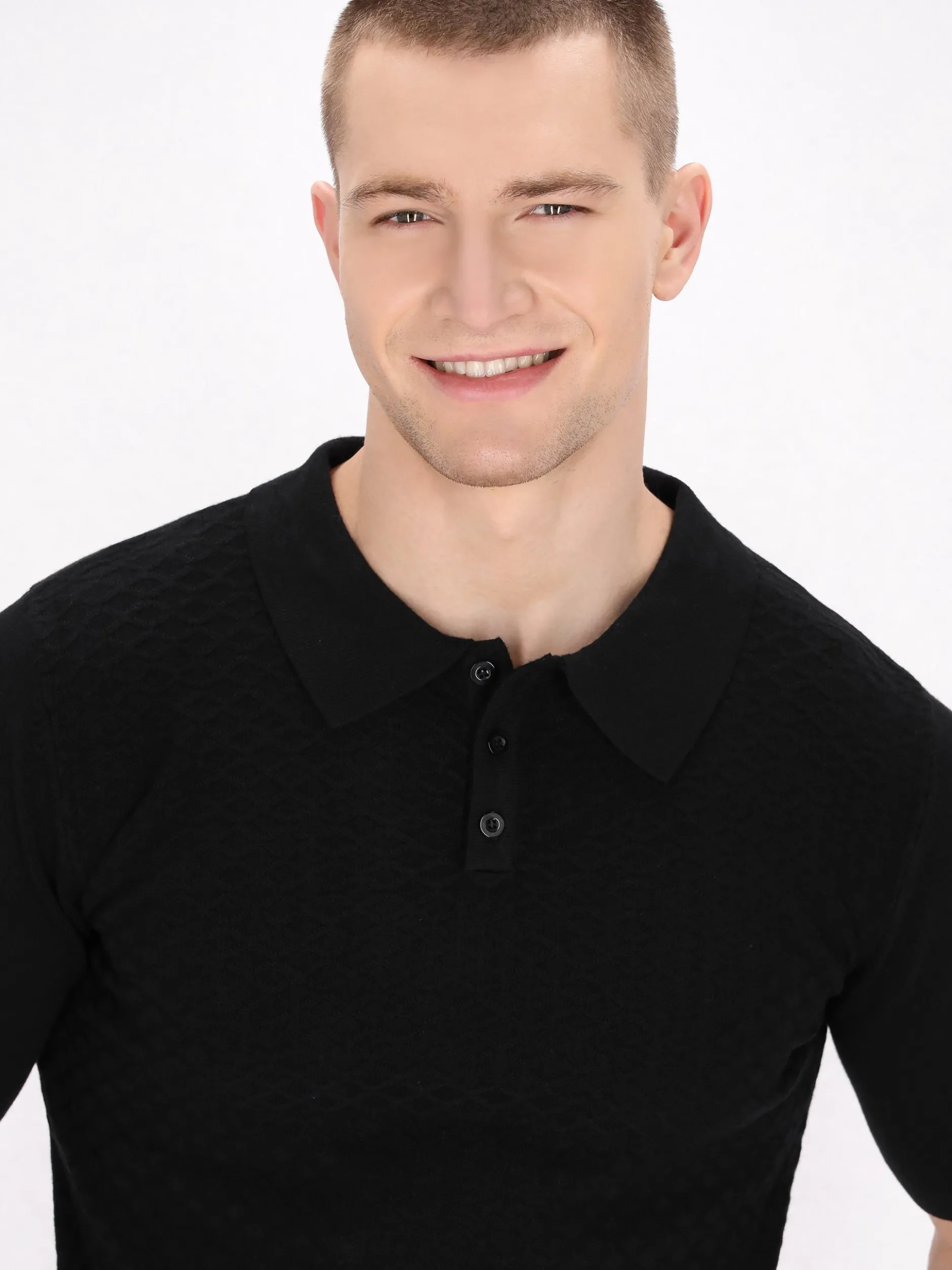 Mo Herren Poloshirt in schwarz