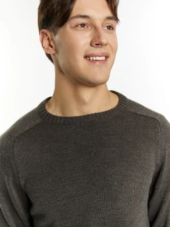 Mo Herren Pullover in anthrazit - Ausschnitt: Rundhals