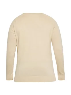 Mo Herren Pullover in beige - Ausschnitt: Rundhals