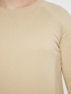 Mo Herren Pullover in beige - Ausschnitt: Rundhals