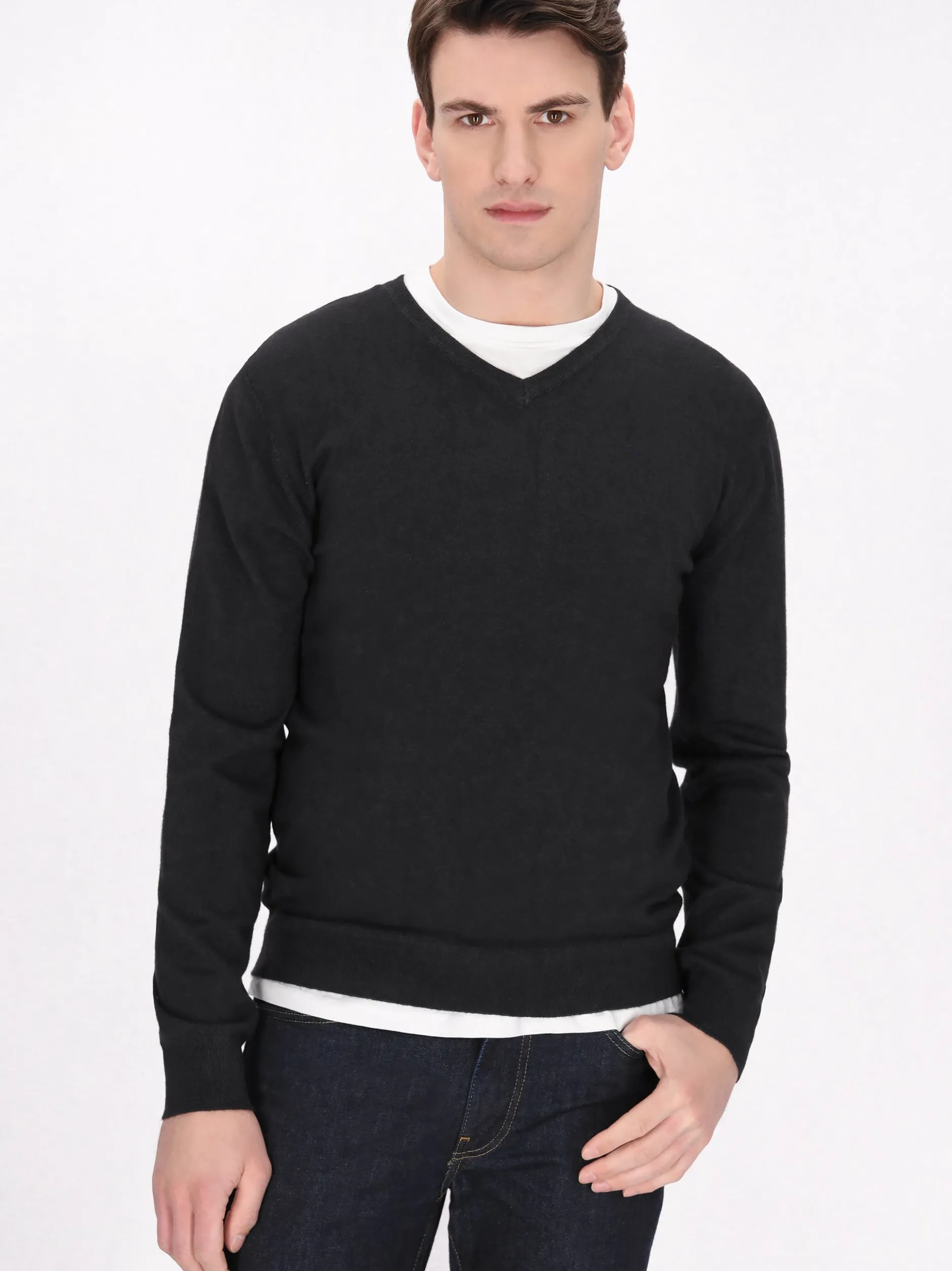 Mo Herren Pullover in melange