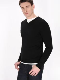 Mo Herren Pullover in schwarz