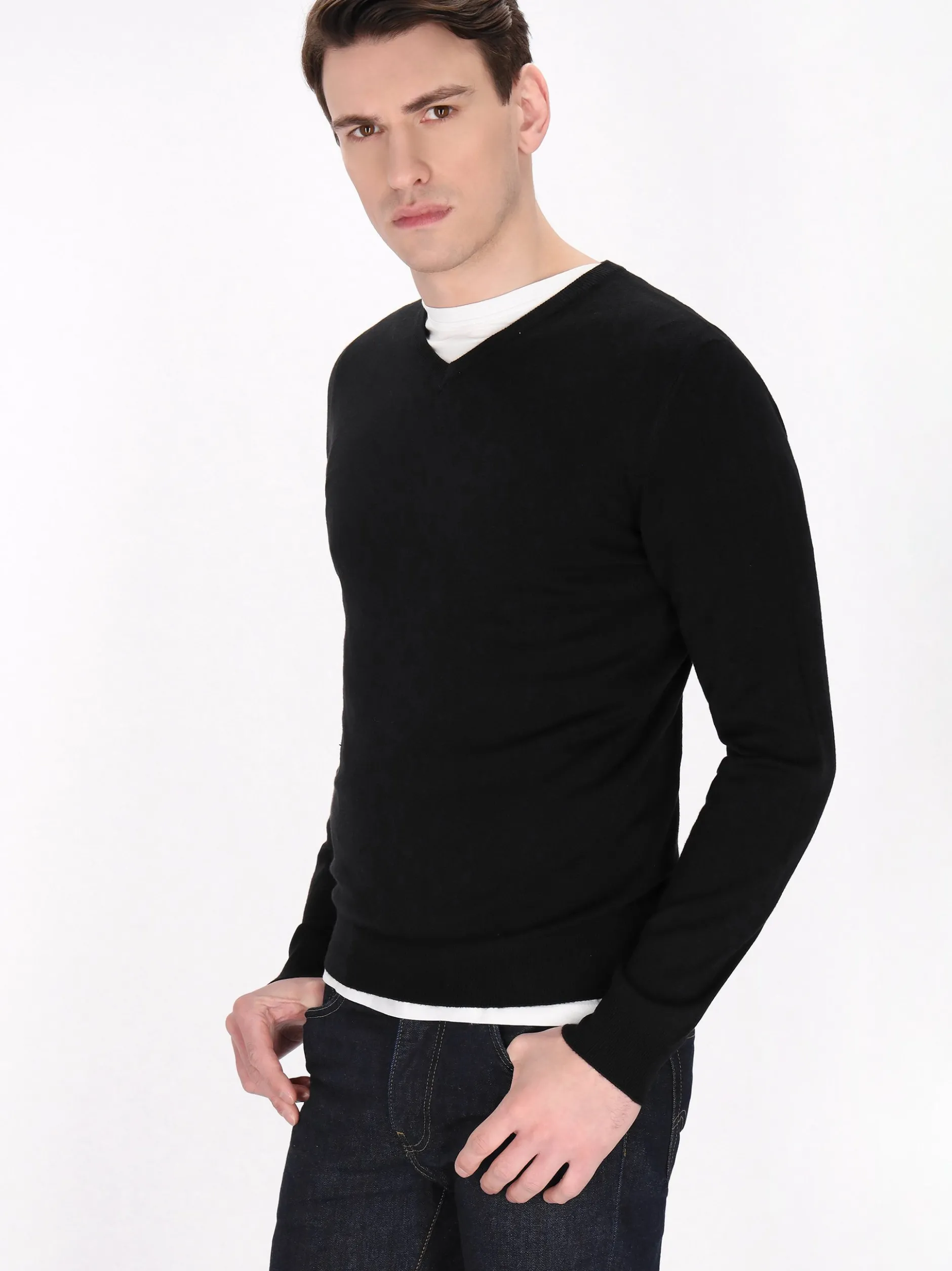 Mo Herren Pullover in schwarz