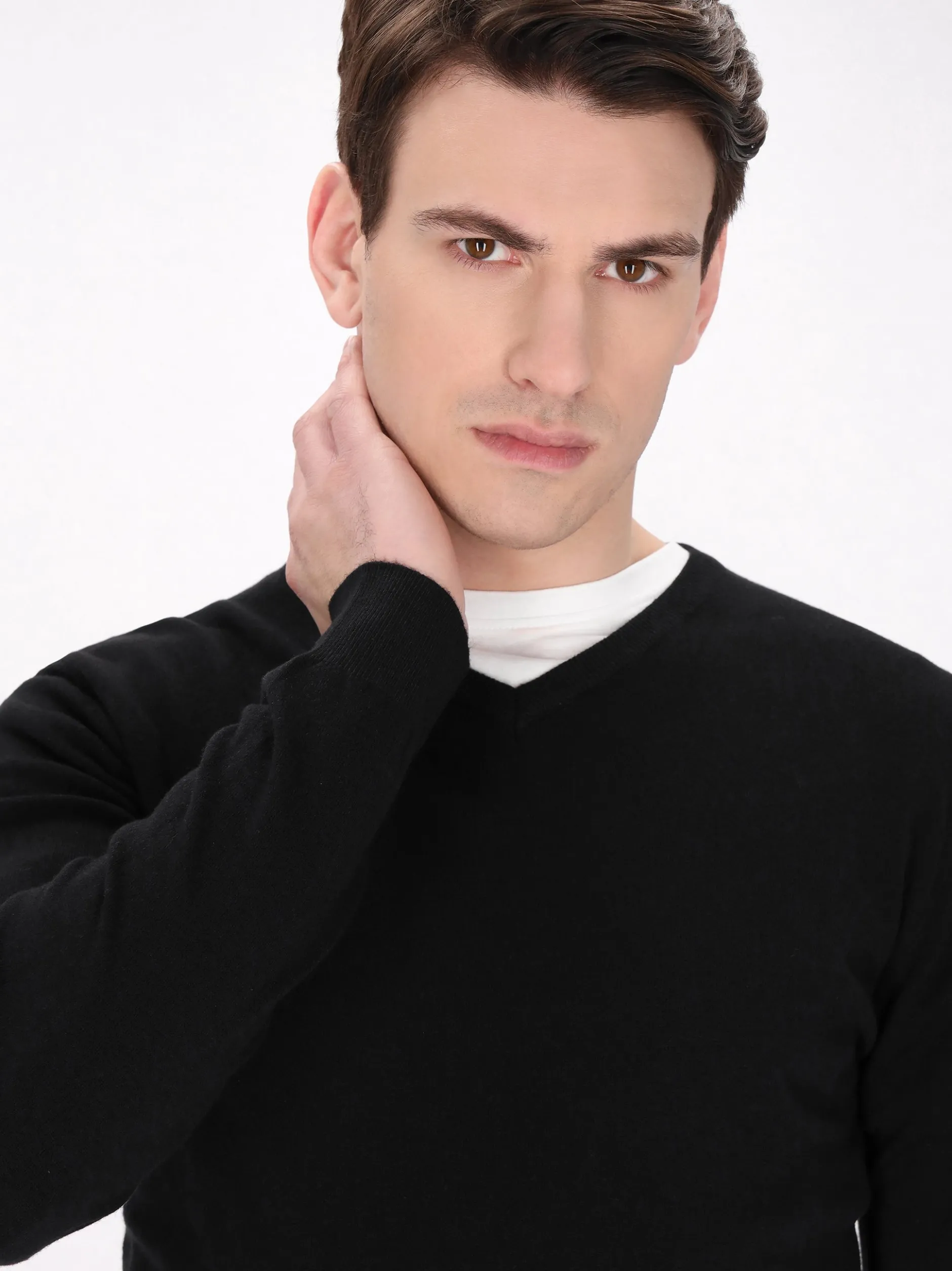 Mo Herren Pullover in schwarz