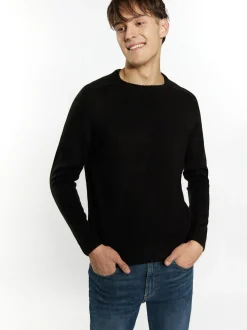 Mo Herren Pullover in schwarz - Ausschnitt: Rundhals
