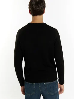 Mo Herren Pullover in schwarz - Ausschnitt: Rundhals