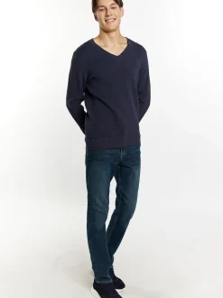 Mo Herren Strickpullover in marine