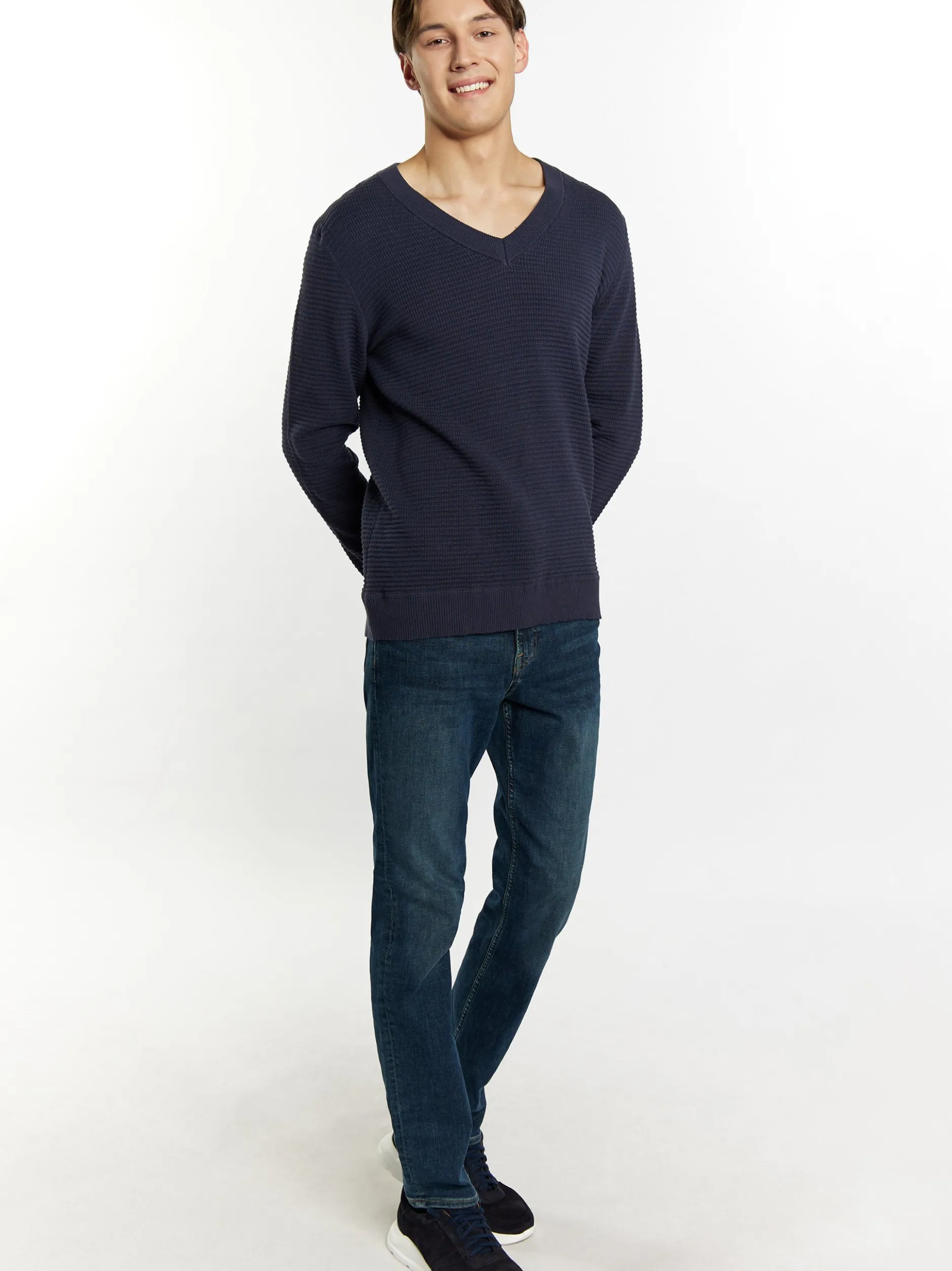 Mo Herren Strickpullover in marine