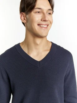 Mo Herren Strickpullover in marine