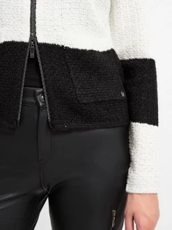 Monari Damen Jacke in schwarz weiß
