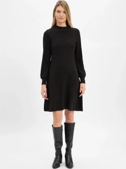 Monari Damen Strickkleid in schwarz - Ärmel: langarm