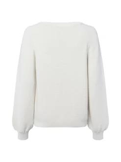 Monari Damen Strickpullover in ecru - Ausschnitt: U-Boot