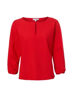 More & More Damen Blusenshirt in rot - Ärmel: 3/4 Arm