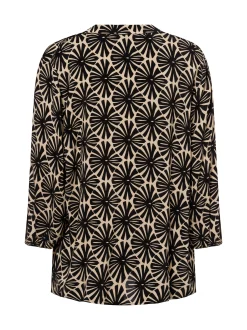 More & More Damen Blusenshirt in schwarz beige