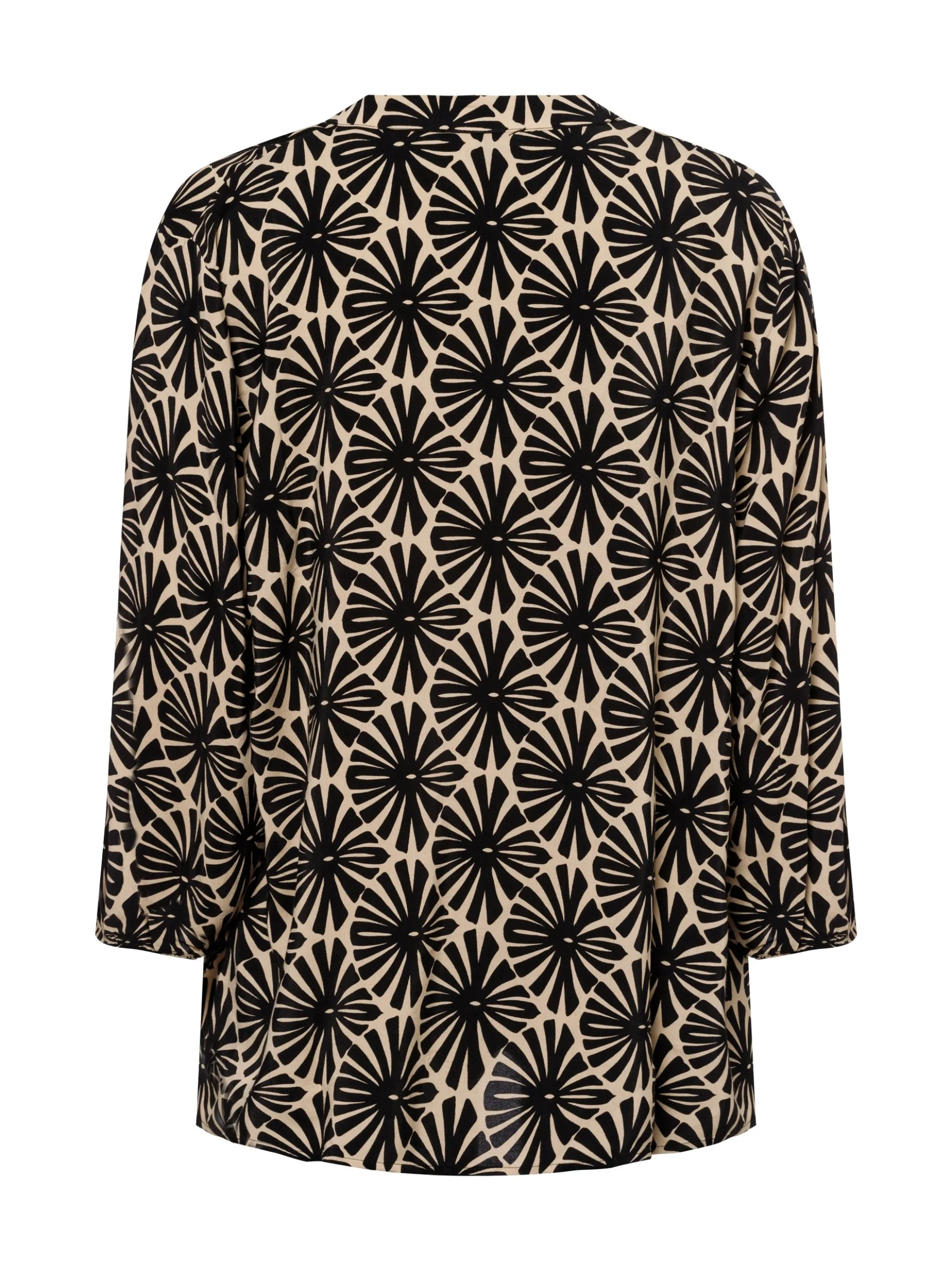More & More Damen Blusenshirt in schwarz beige