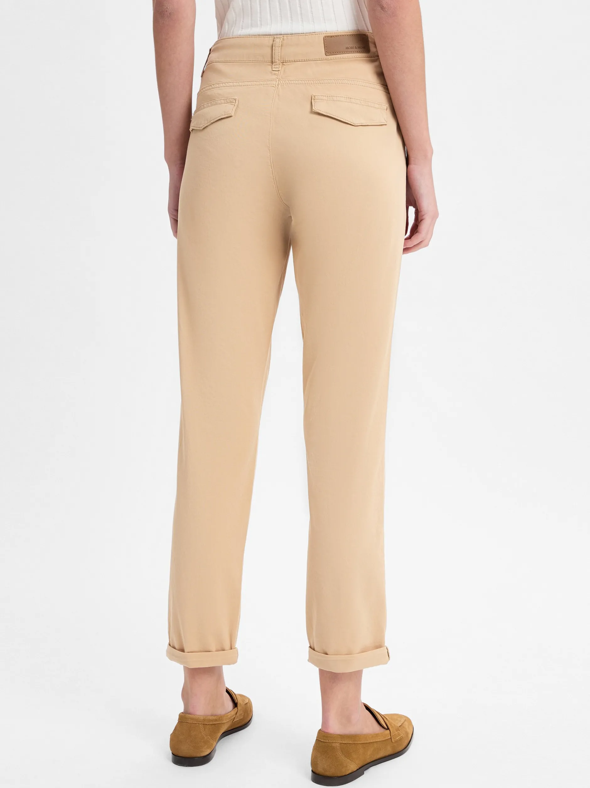 More & More Damen Chinos in sand - Länge: verkürzt
