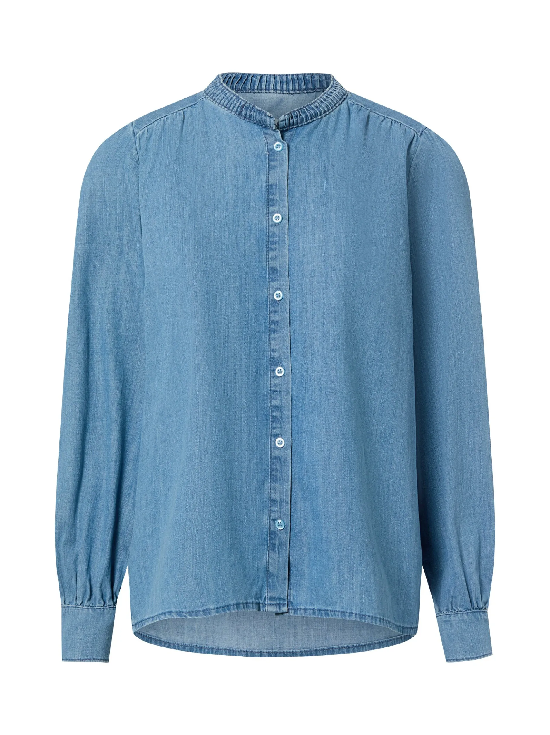 More & More Damen Jeansbluse in light stone
