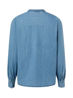 More & More Damen Jeansbluse in light stone