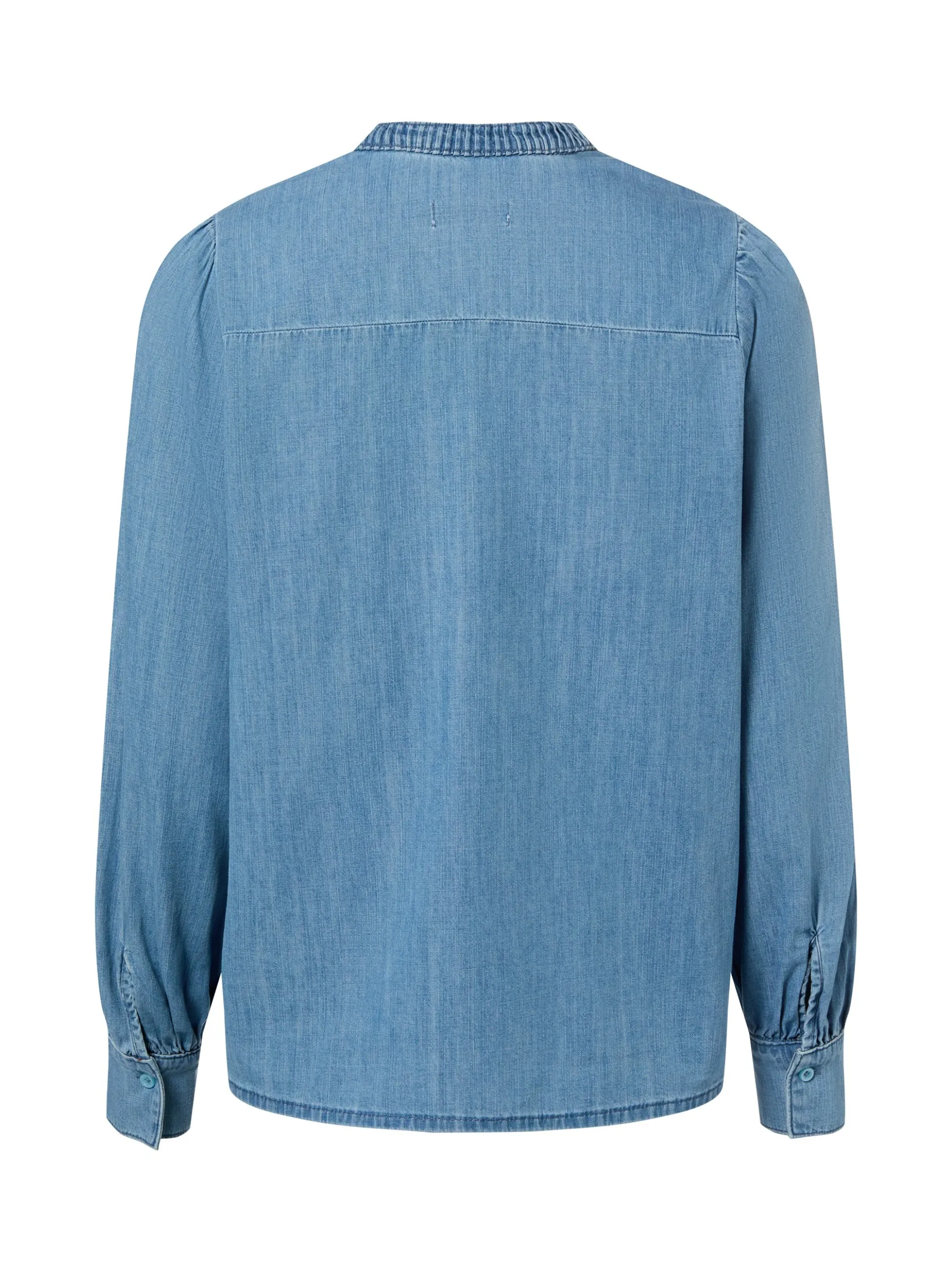 More & More Damen Jeansbluse in light stone