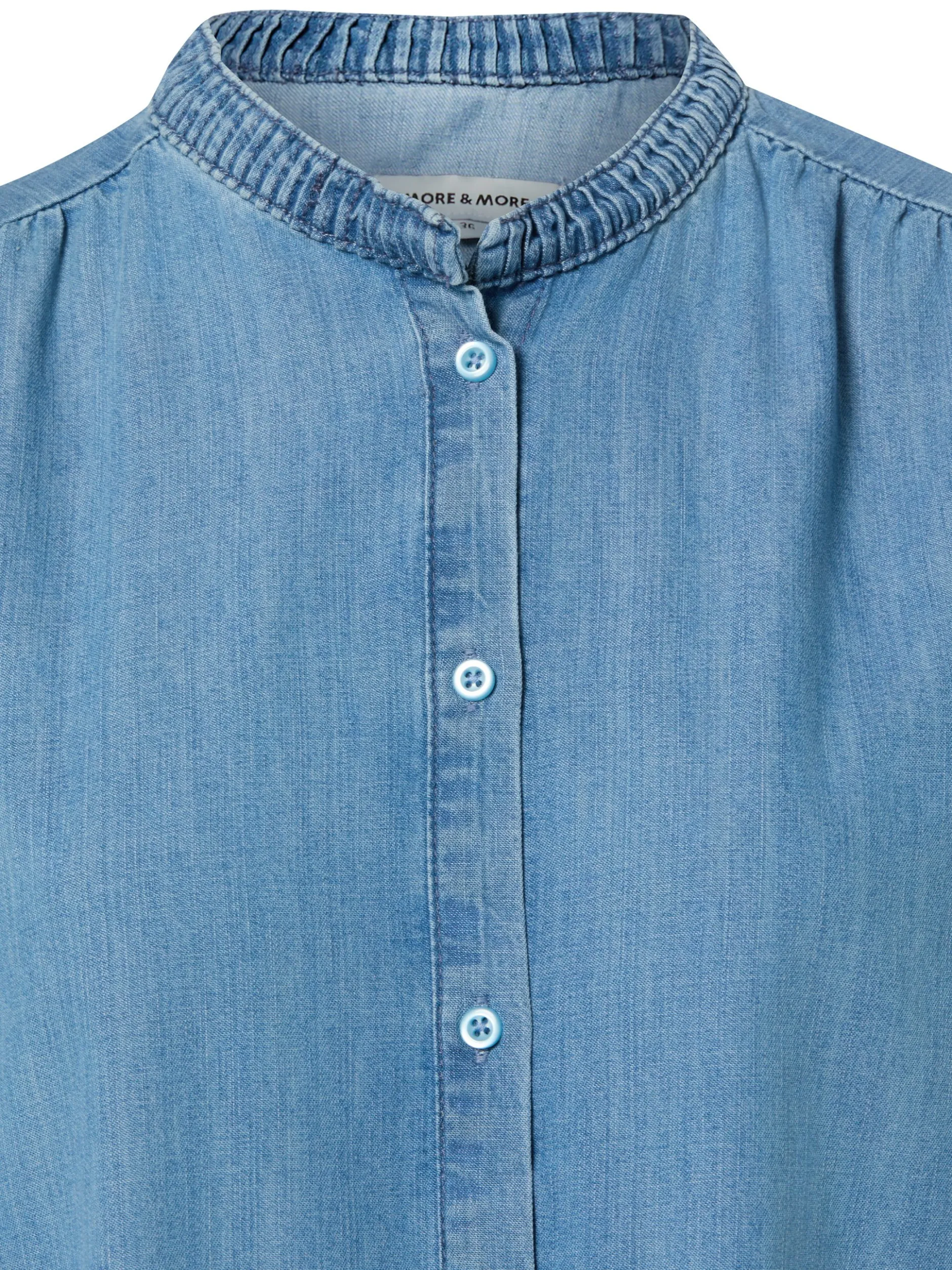 More & More Damen Jeansbluse in light stone