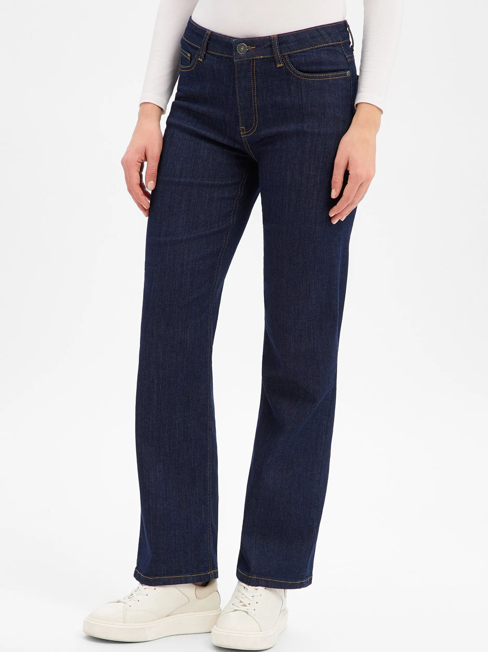 More & More Damen Jeans in rinsed - Länge: lang