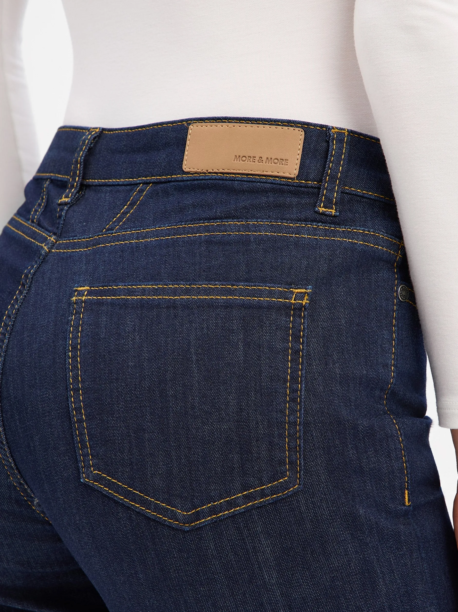 More & More Damen Jeans in rinsed - Länge: lang