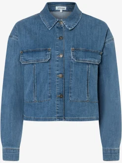 More & More Damen Jeansjacke in medium stone