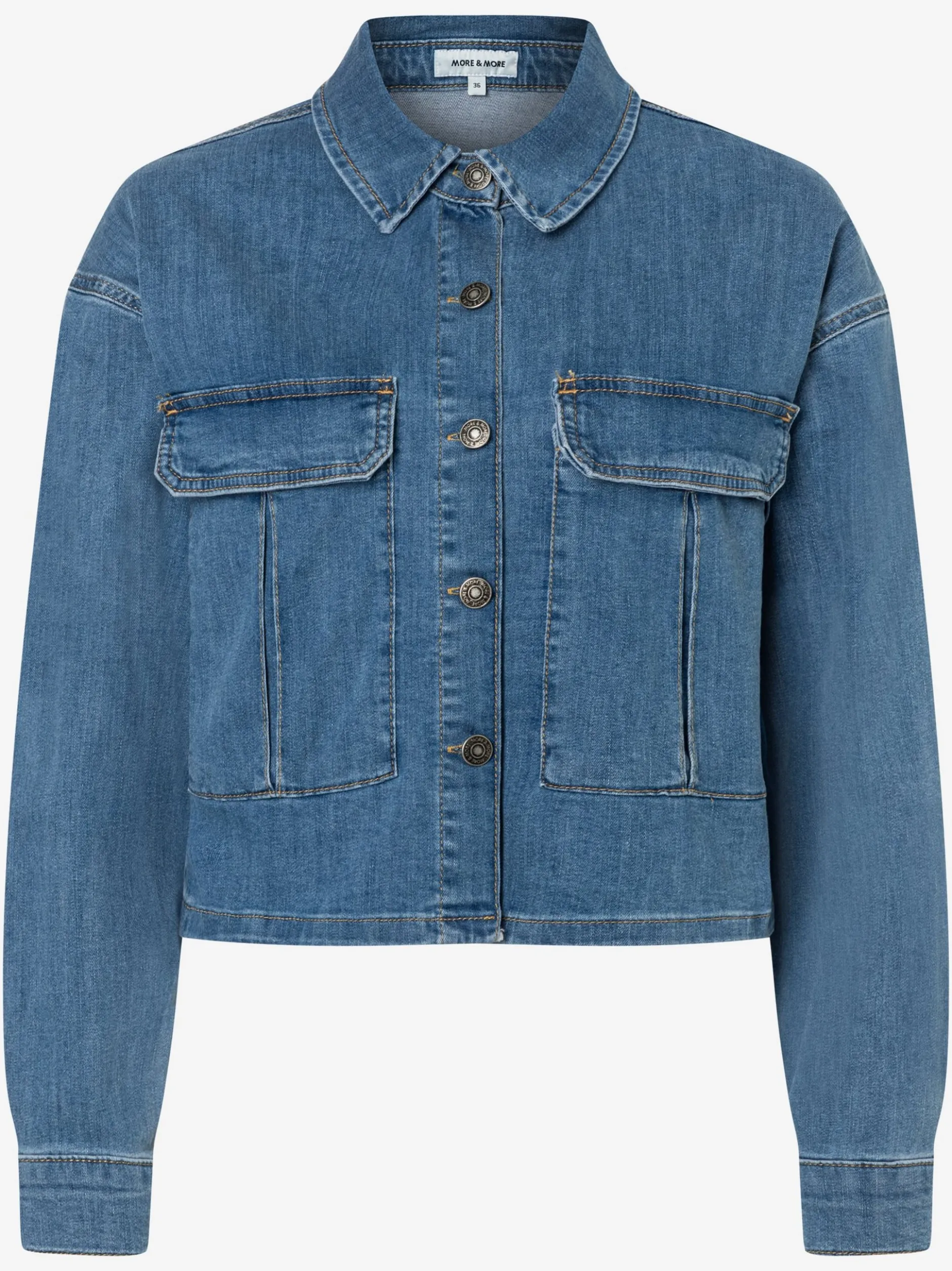 More & More Damen Jeansjacke in medium stone