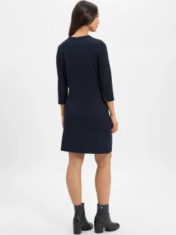More & More Damen Jerseykleid in marine - Ärmel: 3/4 Arm