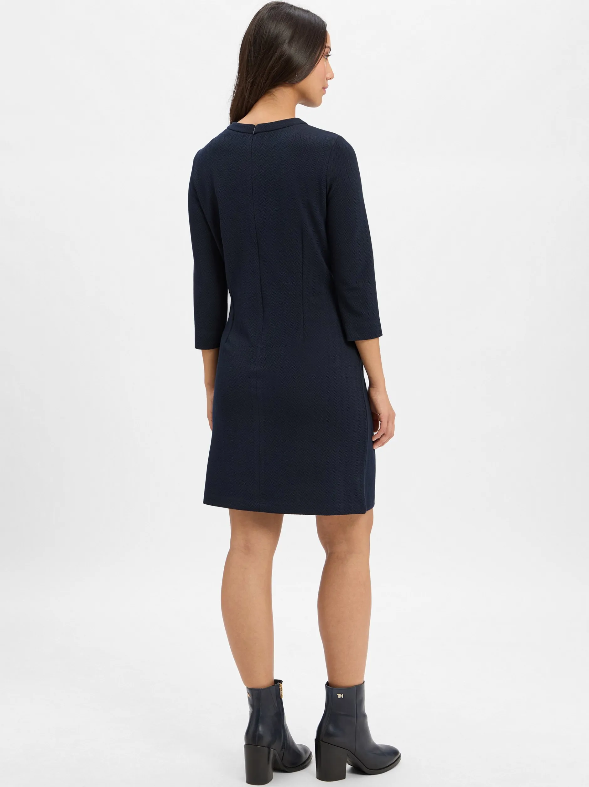More & More Damen Jerseykleid in marine - Ärmel: 3/4 Arm