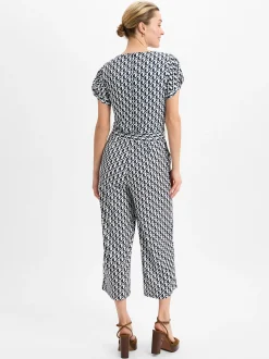 More & More Damen Jumpsuit in schwarz weiß