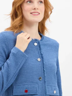 More & More Damen Kurzblazer in blau - Ärmel: langarm