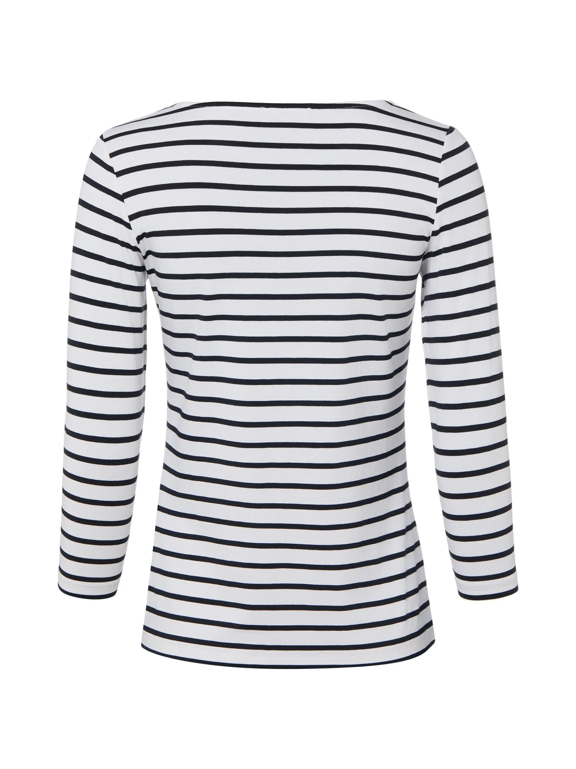 More & More Damen Langarmshirt in weiß schwarz