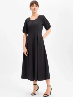 More & More Damen Maxikleid in schwarz - Ärmel: Halbarm