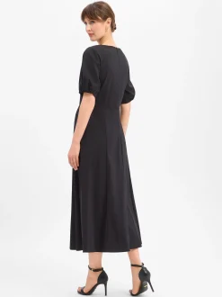 More & More Damen Maxikleid in schwarz - Ärmel: Halbarm