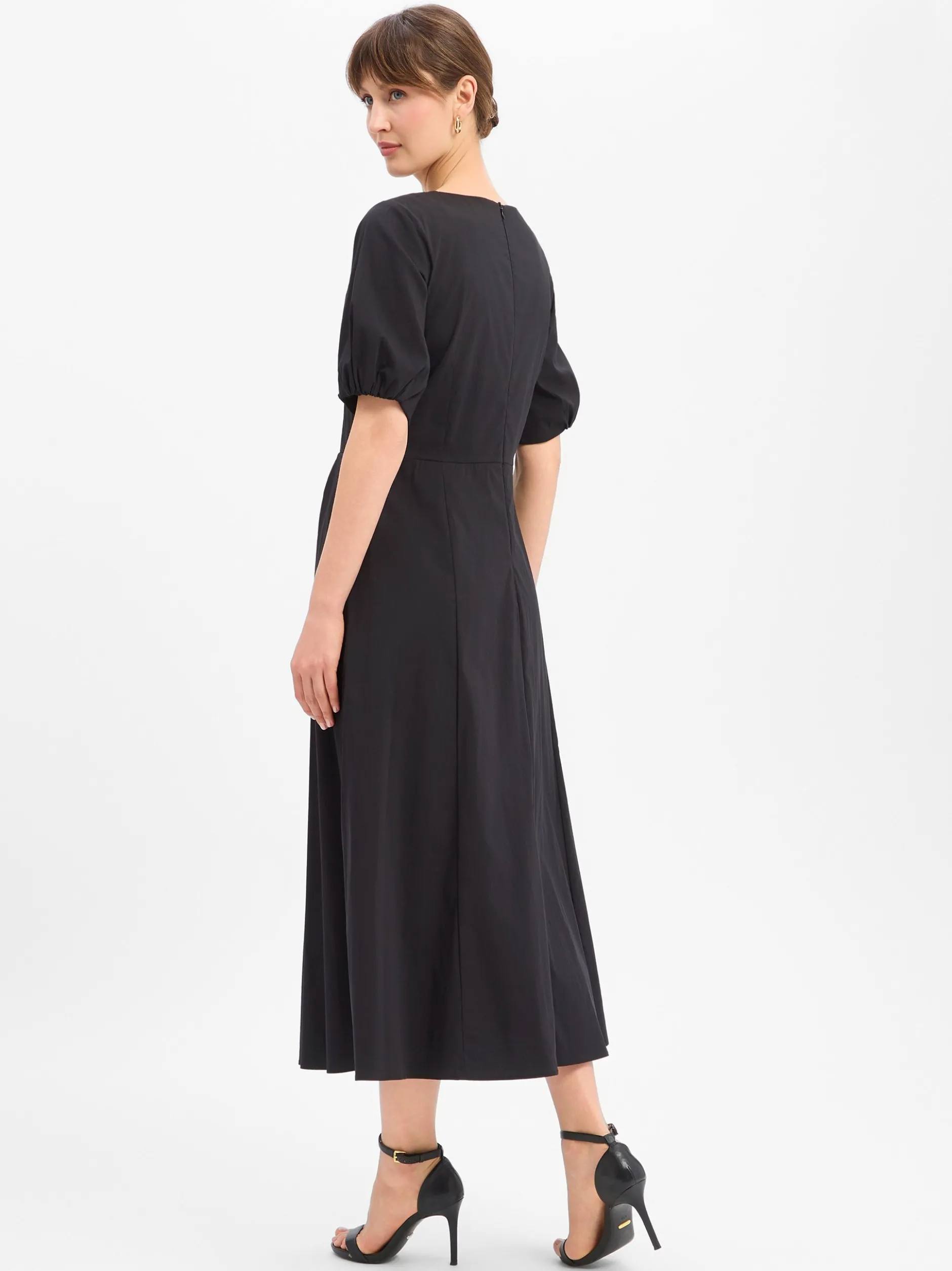 More & More Damen Maxikleid in schwarz - Ärmel: Halbarm