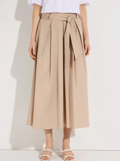 More & More Damen Midirock in beige - Länge: midi