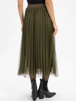More & More Damen Midirock in khaki - Länge: midi