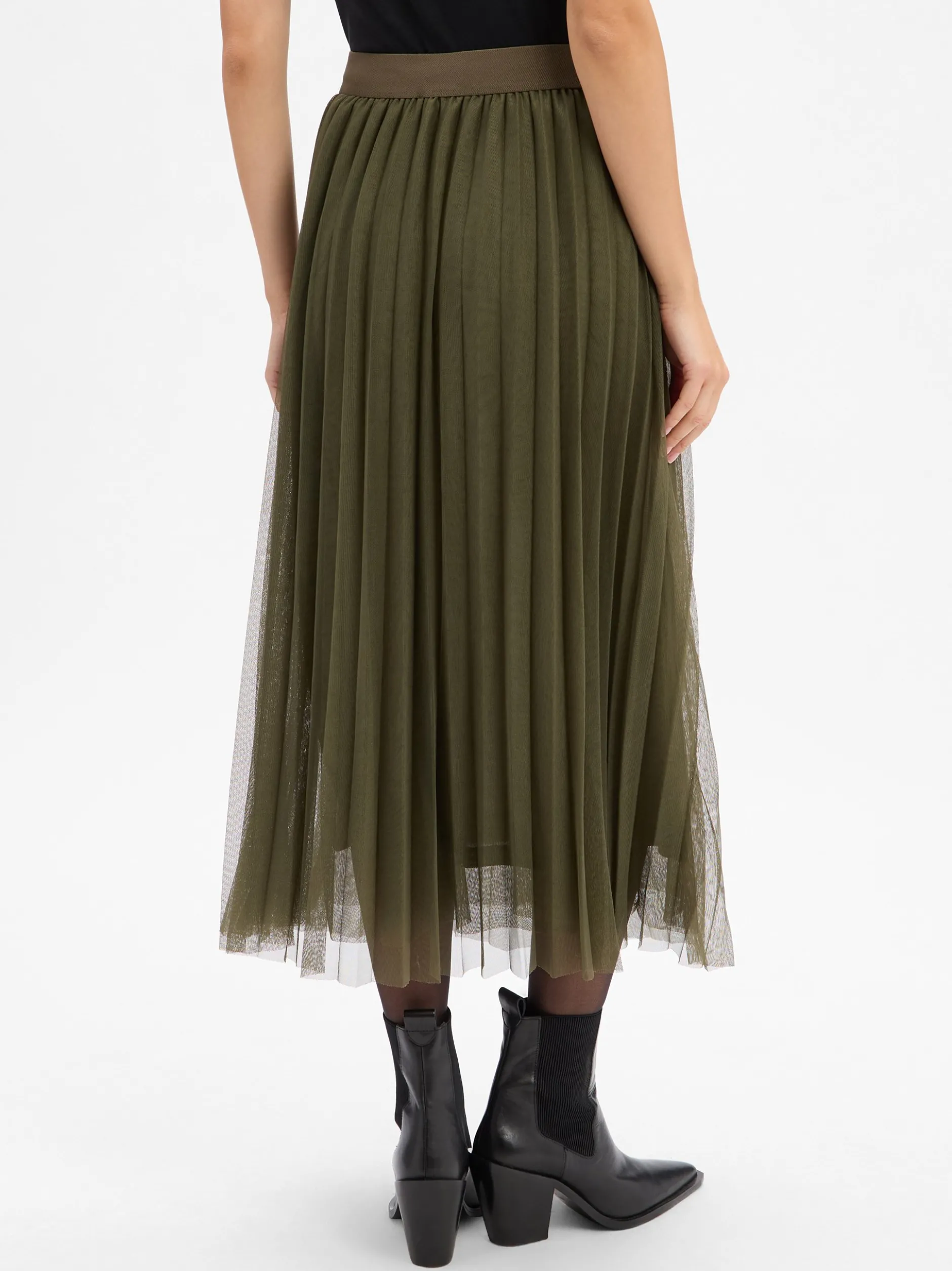 More & More Damen Midirock in khaki - Länge: midi