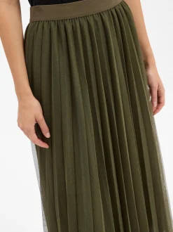 More & More Damen Midirock in khaki - Länge: midi
