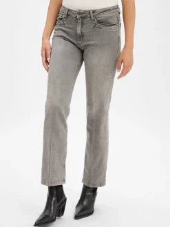 More & More Damen Straight Fit Jeans in grau