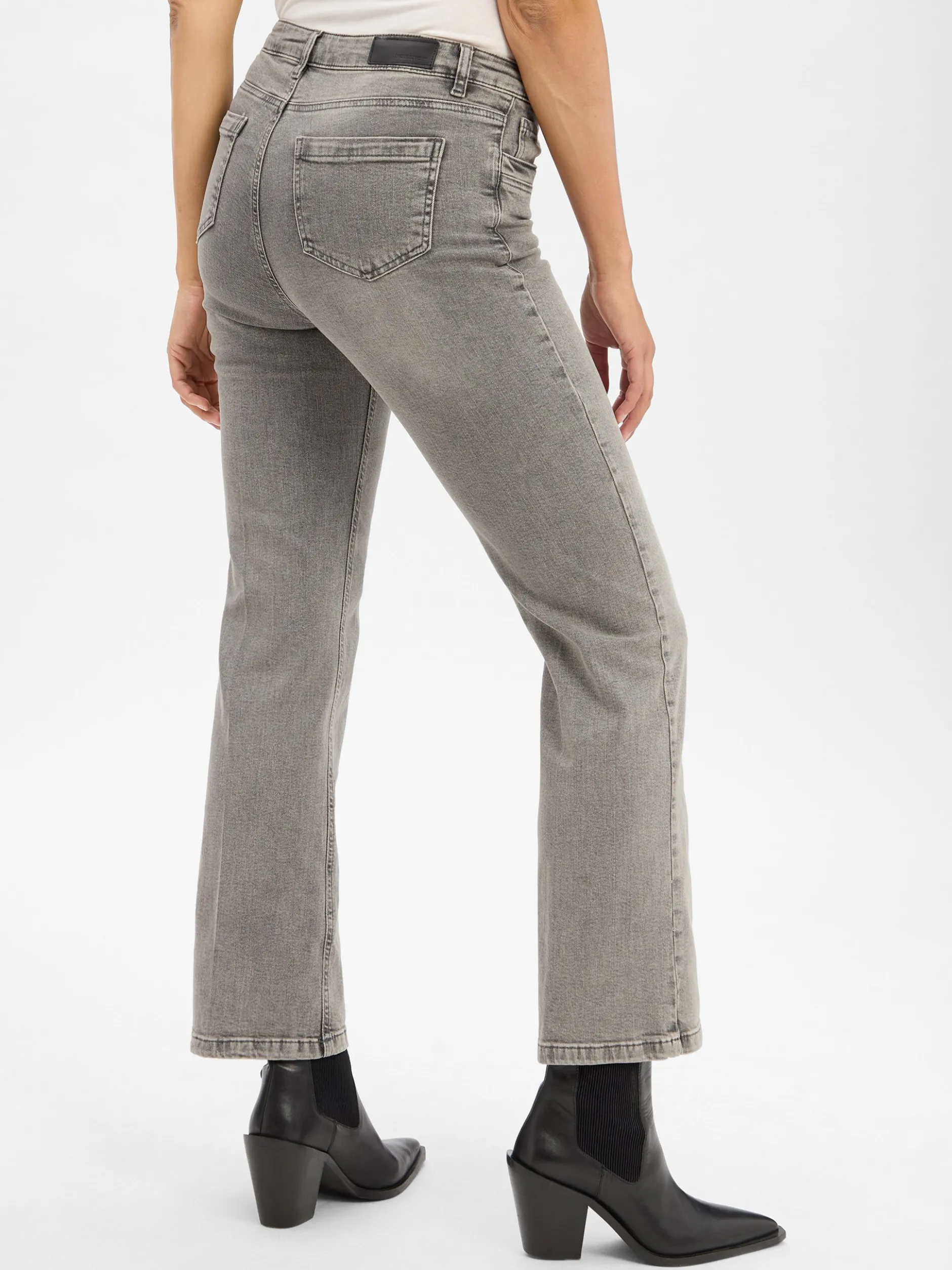 More & More Damen Straight Fit Jeans in grau