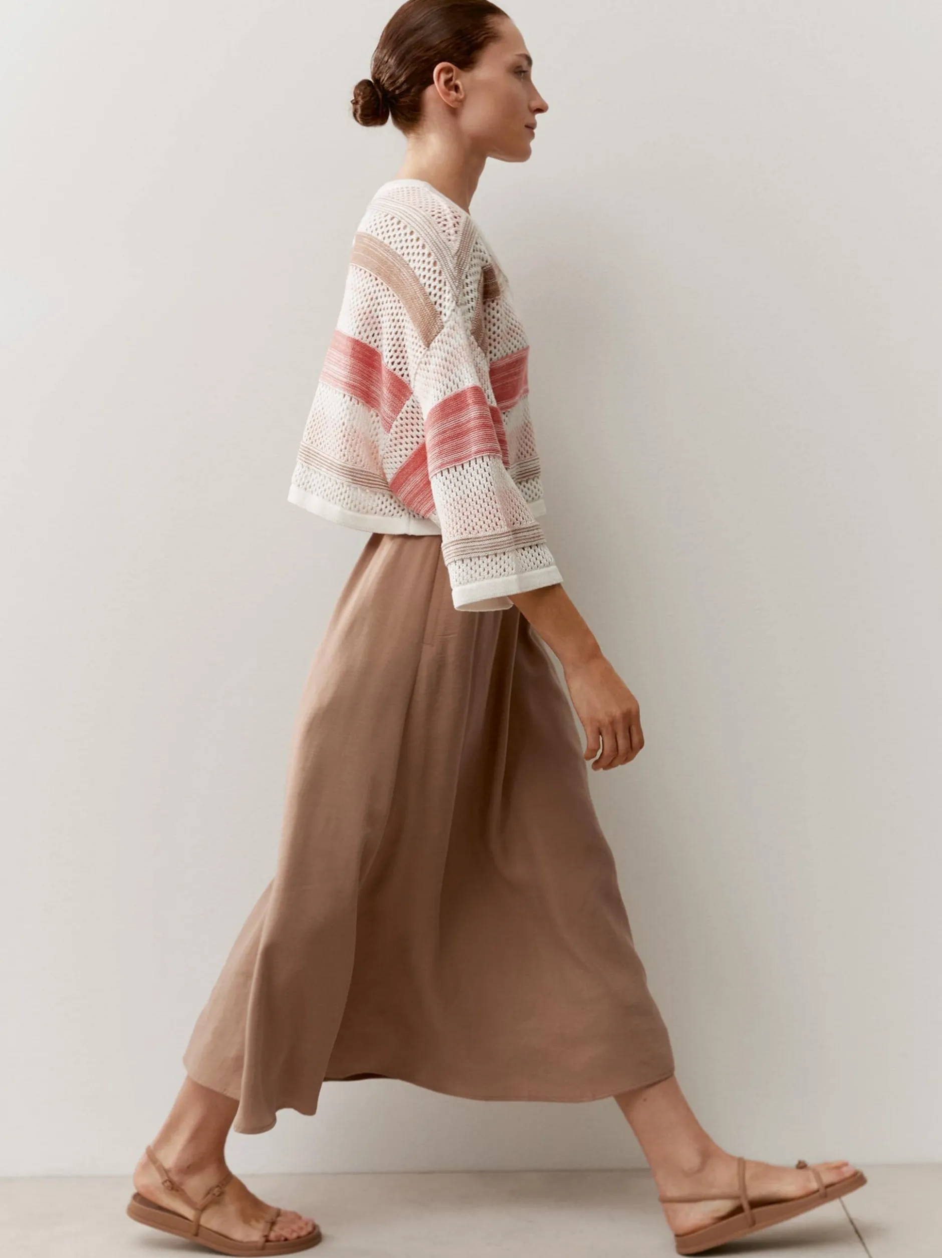 More & More Damen Strickpullover in ecru rosa